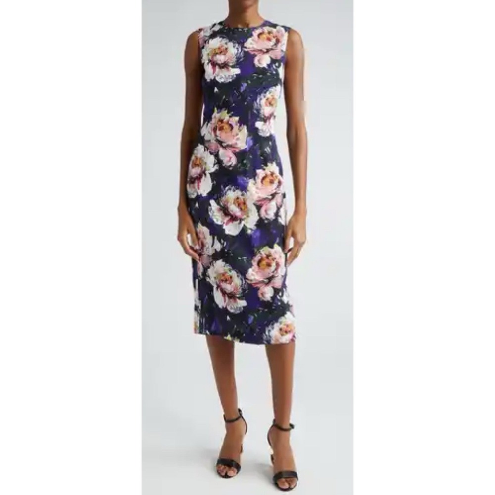 Dolce & Gabbana peony-print silk dress. NWT Cheetah Print. Size 36 US 0 $2295‎